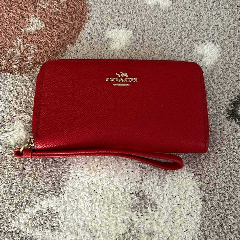 Red coach wallet